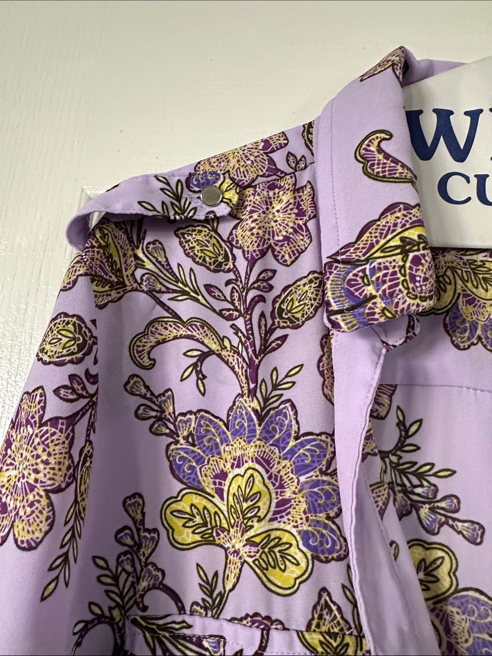 New York & Company Lavender Floral Button-Down Shirt - Picture 6 of 8